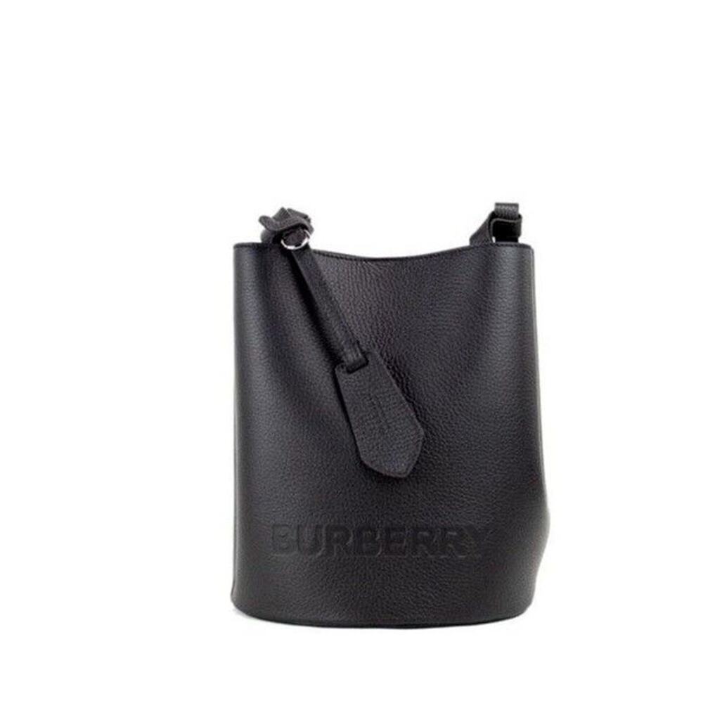 Burberry Lorne Women Black Crossbody Bag Leather Adjustable Small Bucket Handbag - Picture 5 of 5